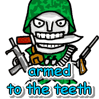 英語イラスト armed to the teeth
