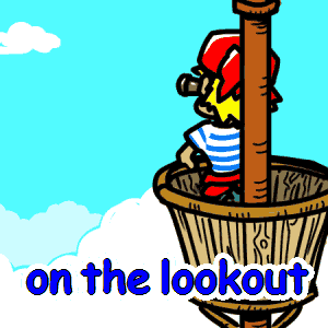 on the lookout の意味 英語イラスト