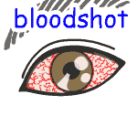 bloodshot の意味 英語イラスト