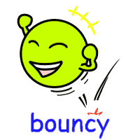 bouncy の意味 英語イラスト