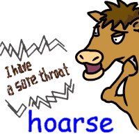 hoarse の意味 英語イラスト