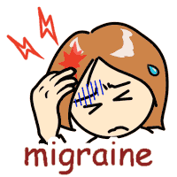migraine の意味 英語イラスト