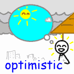 英単語イラスト optimistic