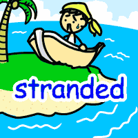 stranded の意味 英語イラスト