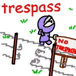 英単語イラスト trespass